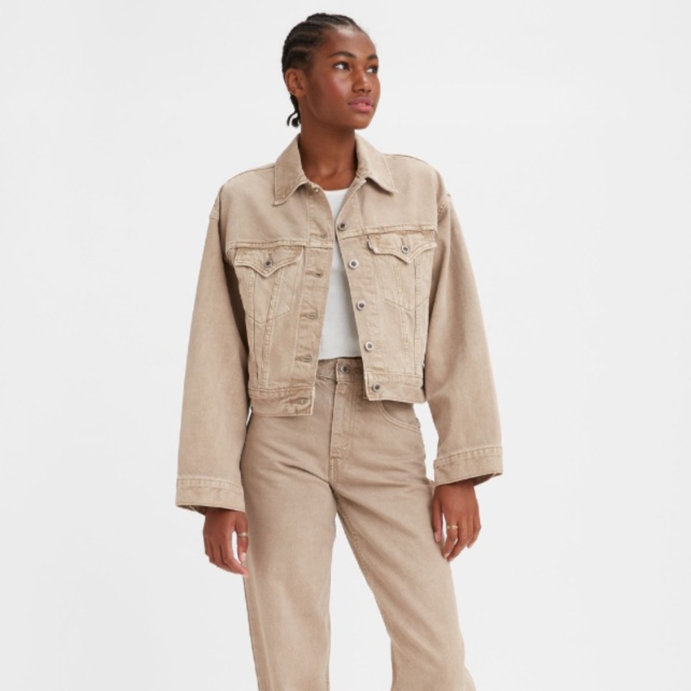 Levi's Silver Tab Women's Beige Crop Jean Jacket